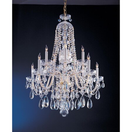 Crystorama Ten Light Polished Brass Up Chandelier 1110-PB-CL-S